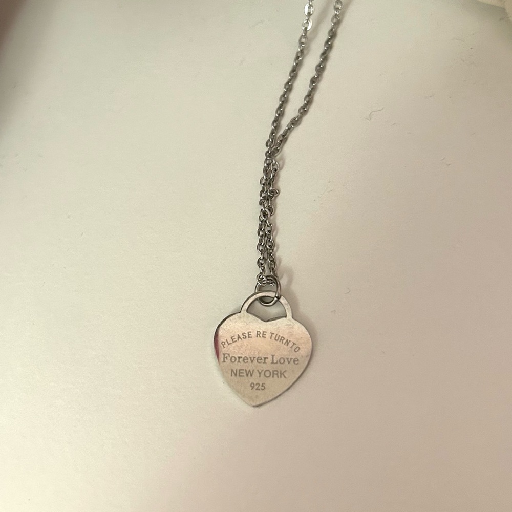 silver heart lock necklace